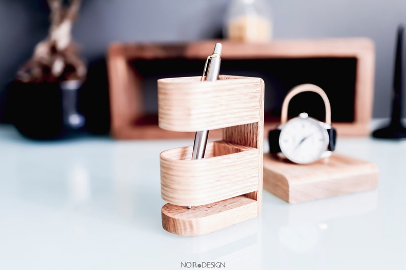 Modern Luxury Pen Holder Storage Made From Solid Oak Etsy