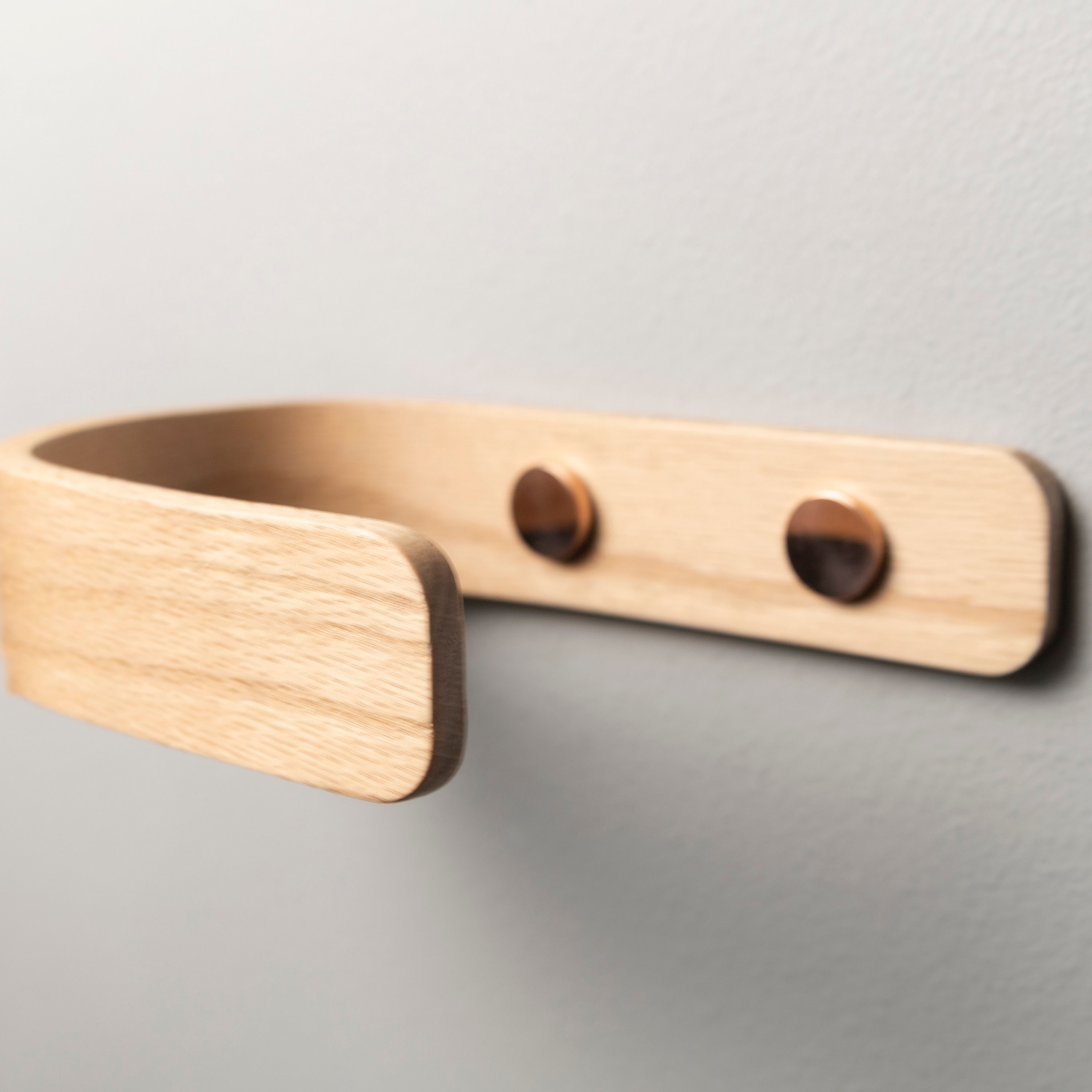 Oak Curtain Tie Back Holdbacks With Modern Brass Decorative Etsy