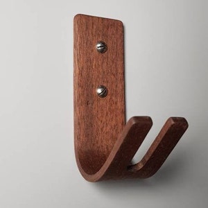 Key Hooks Storage Hooks Dog leash storage Multipurpose Entryway Key Mount Walnut Hardwood image 4