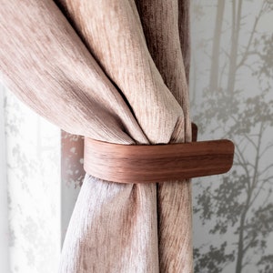 Luxury Curtain Holdbacks  Walnut Wooden Tie Backs to hold your curtains back curtain accessories