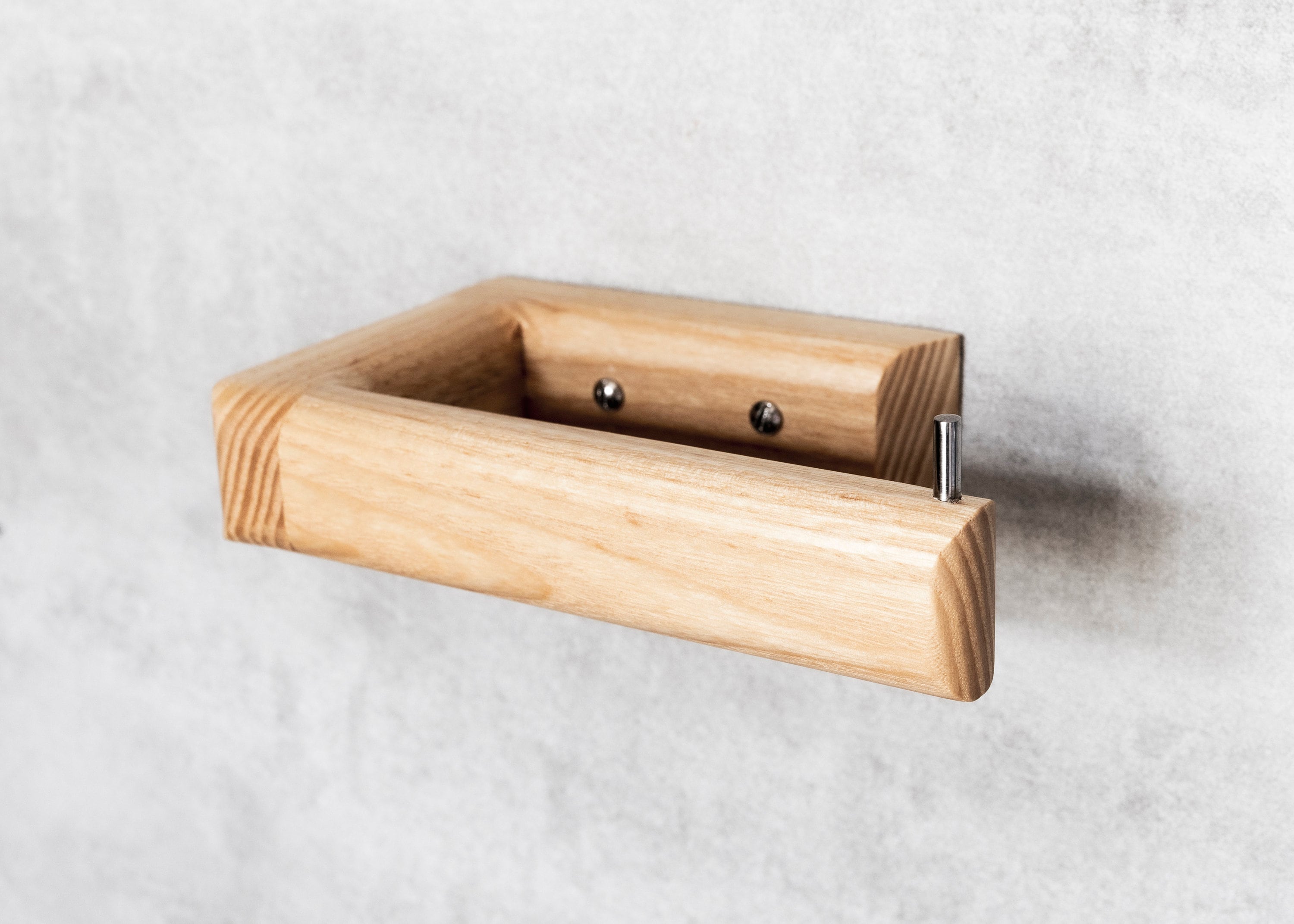 Modern Toilet Roll Holder Left Hand Wooden Bathroom Decor Etsy