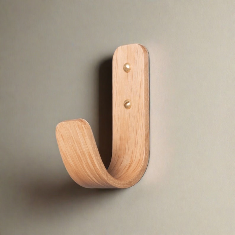 Curved Wooden Wall Coat Hooks image 3
