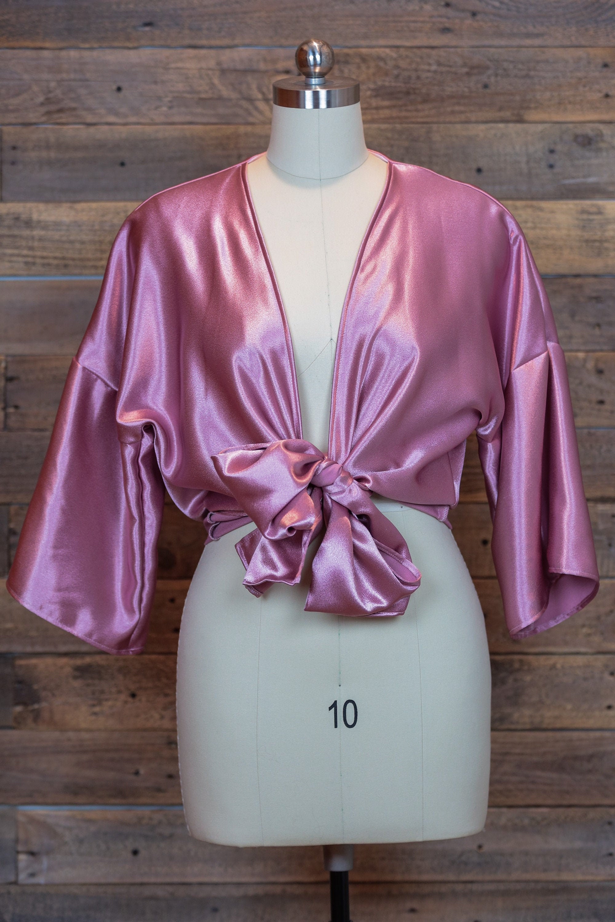 satin tie front top