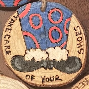 Phish Donut Santa Pants Wood slice, wood burned Ornament