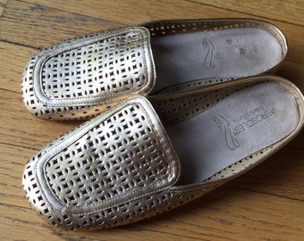 Gold Aerosoles Mules Slides size 11