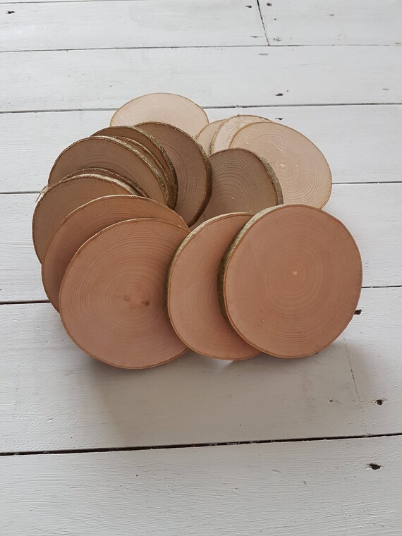 100pcs Wooden Log Slices Discs Round Decorative Rustic Wedding Centerpieces