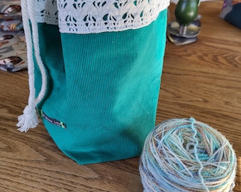 Irish Drawstring Project Bag, project bag,  Storage bag