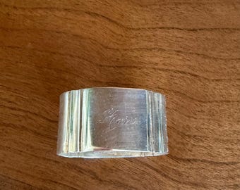 Antique Silver Napkin Ring Dutch monogrammed 'HANS'