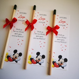 SEGNALIBRO BATTESIMO-COMUNIONE mickey mouse con matita piantabile