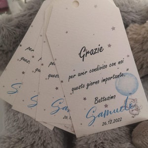 TAG SEGNAPOSTO BATTESIMO tema elefantino, tag per segnaposto battesimo,comunione,compleanno.