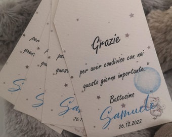 BAPTISM PLACEHOLDER TAG with elephant theme, tag for baptism, communion and birthday placeholders.