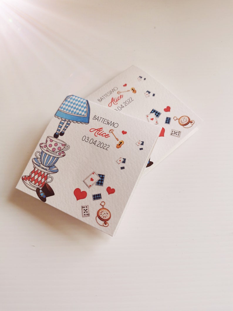 BAPTISMCOMMUNION CONFETTI HOLDER Alice in Wonderland theme