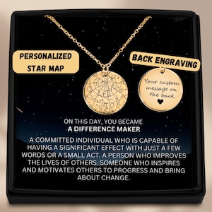 Collier personnalisé différence carte des étoiles - cadeau de remise des diplômes d'infirmière autorisée, cadeau personnalisé pour école d'infirmières, bijoux pour étudiant en médecine, cadeau pour médecin