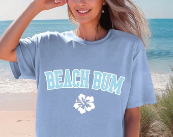 Beach Bum T-Shirt: Comfort Colors Cotton Tee with Palm Tree
