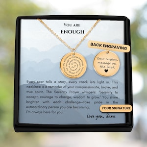 Serenity gebed nuchterheid ketting - cadeau voor vrouwen, gratis biologische kaars en cadeauverpakking - mijlpaal herstel sieraden - een jaar nuchterheid