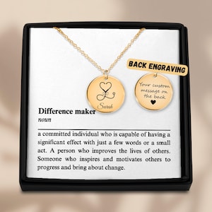 Collar con estetoscopio personalizado con tarjeta con mensaje de definición de creador de diferencias, regalo de graduación, regalo de enfermera, regalo de médico, regalo de preceptor
