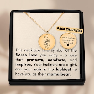 Collier personnalisé Winnie l'ourson | Cadeau unique pour la fête des mères, cadeau d'anniversaire pour femme, bijoux personnalisés