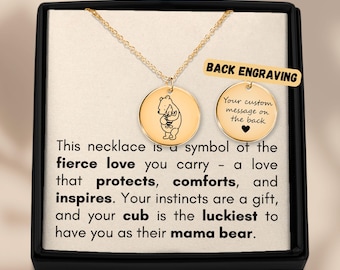 Winnie The Pooh Necklace: Personalized Engraved Jewelry Gift