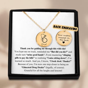 Grappige stethoscoop ketting met aangepaste berichtkaart, cadeau verpleegkundige leraar, RN afstudeercadeau, NP cadeau, medisch mentor sieraden