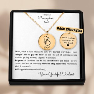Para o melhor preceptor de todos os tempos, colar de estetoscópio personalizado Coquette, cartão de mensagem engraçado, presente de preceptor, presente de formatura, presente de estudante de enfermagem
