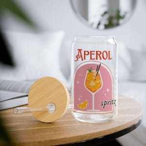 Aperol spritz glazen beker, vrijgezellenfeestcadeau, sipperglas, 16 oz - drinkgerei voor aperitiefliefhebbers, cocktailliefhebbers, zomer
