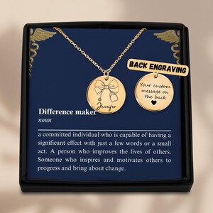 Collar personalizado con dije de estetoscopio Coquette y tarjeta de definición de "Marcador de Diferencias", regalo de graduación, regalo para médicos, regalo para enfermeras/enfermeras practicantes