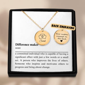 Colar de chapéu de enfermeira personalizado com cartão de definição, presente de enfermeira, presente de formatura médica, presente de preceptor, presente de RN, presente de NP