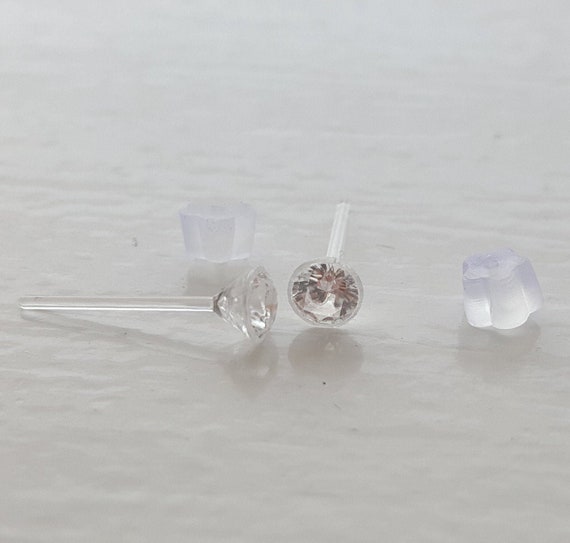 Plastic diamond best sale earrings