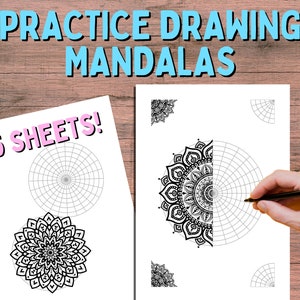 Mandala Practice Grids Printable Sheets With 15 Different Designs