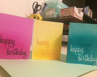 Happy Birthday ombre set of 3