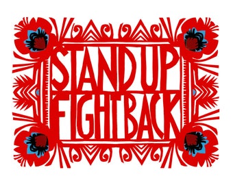 Stand Up, Fight Back! Wycinanki 8"x10" Fine Art Print