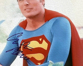 Christopher Reeve Superman Watercolor Autograph Signed Auto Photo 8x10 Reprint