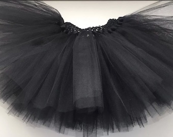 Falda tutú de tul negra para mujer: disfraz hecho a mano para adultos