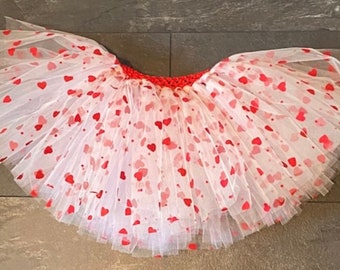 Womens Valentine's Day Heart Tutu: Red Velvet Hearts