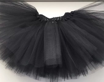 Girls Wednesday addams costume, Black Tutu, Witch Tutu, Little Black Dress Tutu, Black skirt, Halloween Tutu