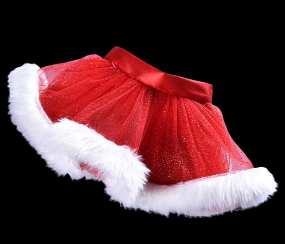 Falda diadema navideñas tutú navideño rojo con ribete de - Etsy México