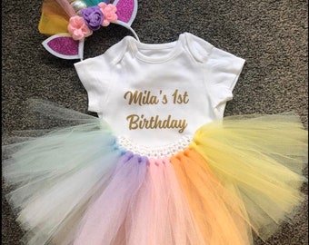 Girls First Birthday Outfit Personalised first Birthday Outfit