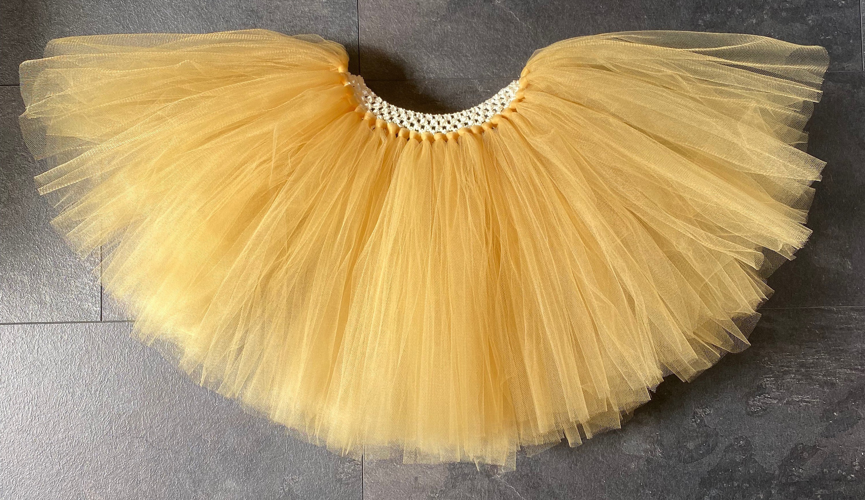 Jupe Tutu Fille 3 Couches Tulle Jaune - Jupe Ballet Danse Princesse SouiWuzi Pour Fêtes Et Spectacles