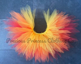 Fire Tutu: Girl's Flame Skirt, Red Orange Yellow Tulle Costume