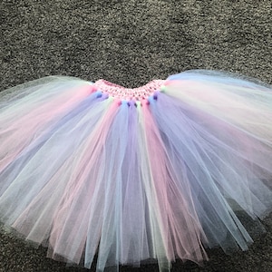 Rainbow Unicorn costume, mermaid Tutu, pink purple blue and mint green skirt