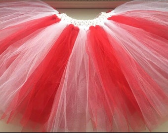 Euros England Tutu, Girls Candy Cane Red And White Tutu Skirt