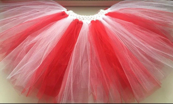 Euros England Tutu, Girls Candy Cane Red and White Tutu Skirt