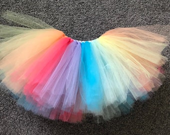 Bright Rainbow multicoloured Unicorn mermaid Tutu Skirt