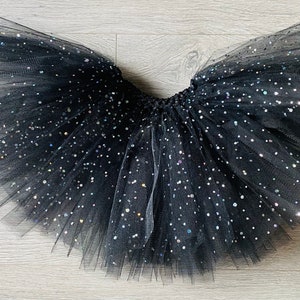 Black sparkly tutu, black sequin Tutu, Black Sparkle Tutu, Halloween Tutu, Black Tutu