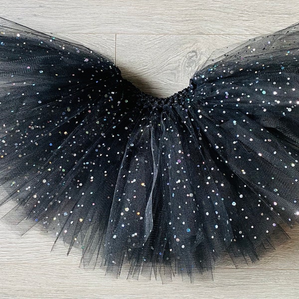 Black sparkly tutu, black sequin Tutu, Black Sparkle Tutu, Halloween Tutu, Black Tutu