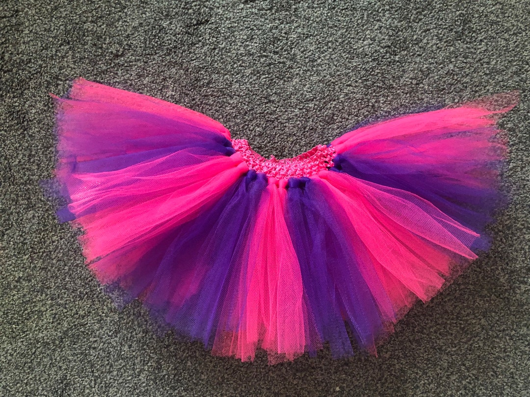 pink and purple tutu dress Pink Flower Girl Tutu Dress: Pastel Tulle Birthday Wedding Gown