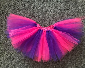 Handmade Pink and Purple Tulle Tutu: Cheshire Cat Inspired Skirt