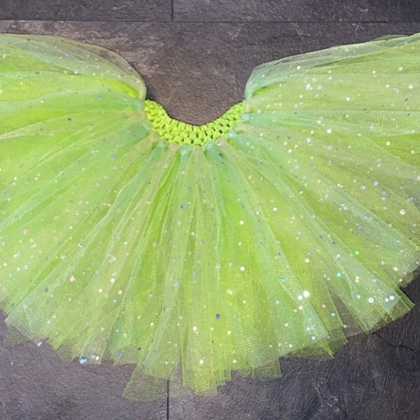 Mujeres adultas Tinkerbell Tutu, Green Tutu, Sparkly Green Tutu, Peter Pan Tutu, Fairy Tutu, Sequin Tutu