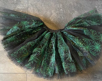 Black and green spiderweb skirt, Halloween Tutu Skirt