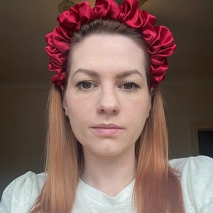 Satin Ruffle Scrunchie Headband: Alice Band Style